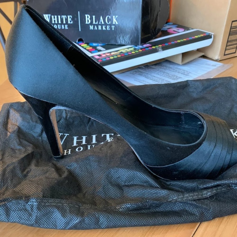 White House Black Market Satin Peep Toe Pump